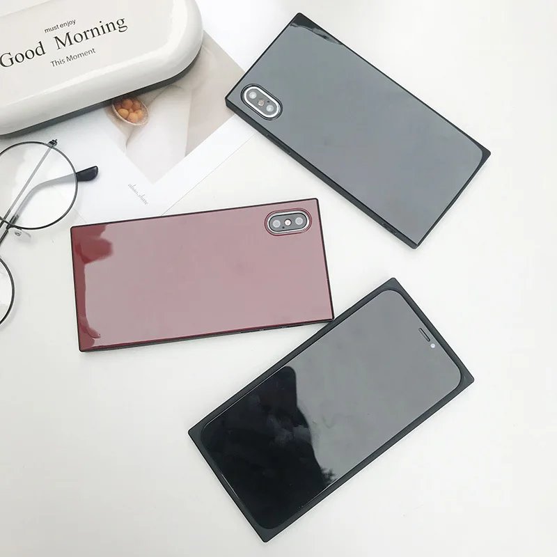 Роскошные ТПУ телефон чехлы для iPhone X XR XS Макс мода квадратный плотная Телефон