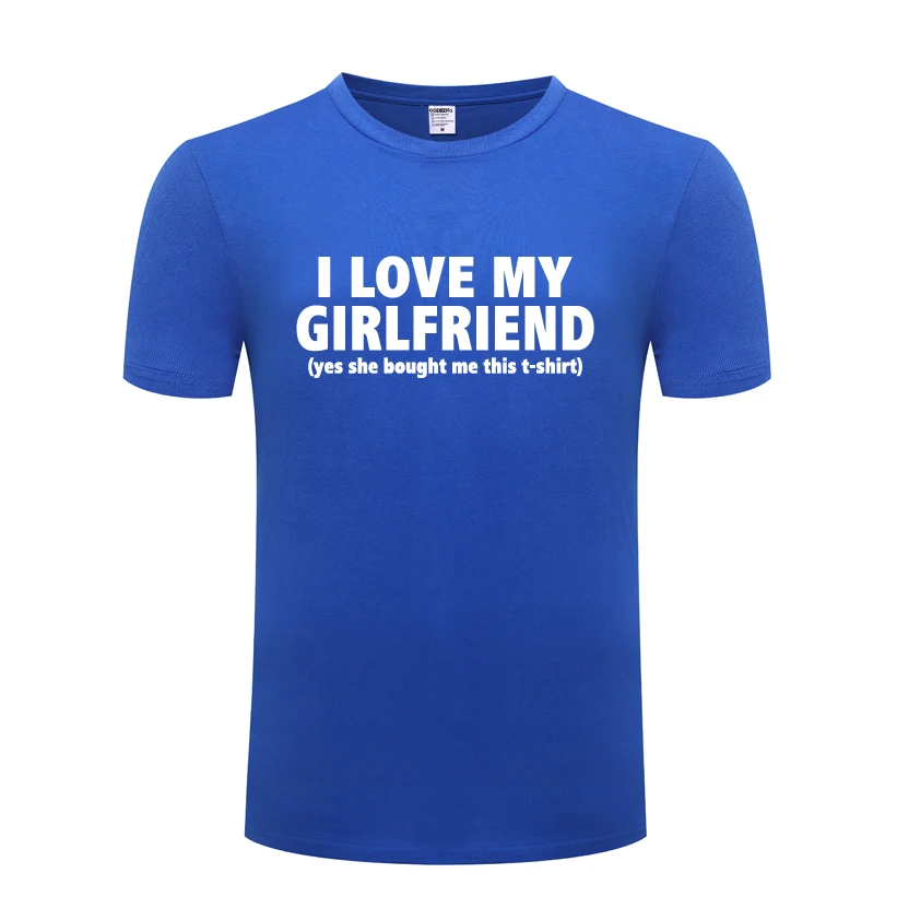 Мужская футболка I Love My Girl новинка 2018 повседневная хлопковая с коротким рукавом и