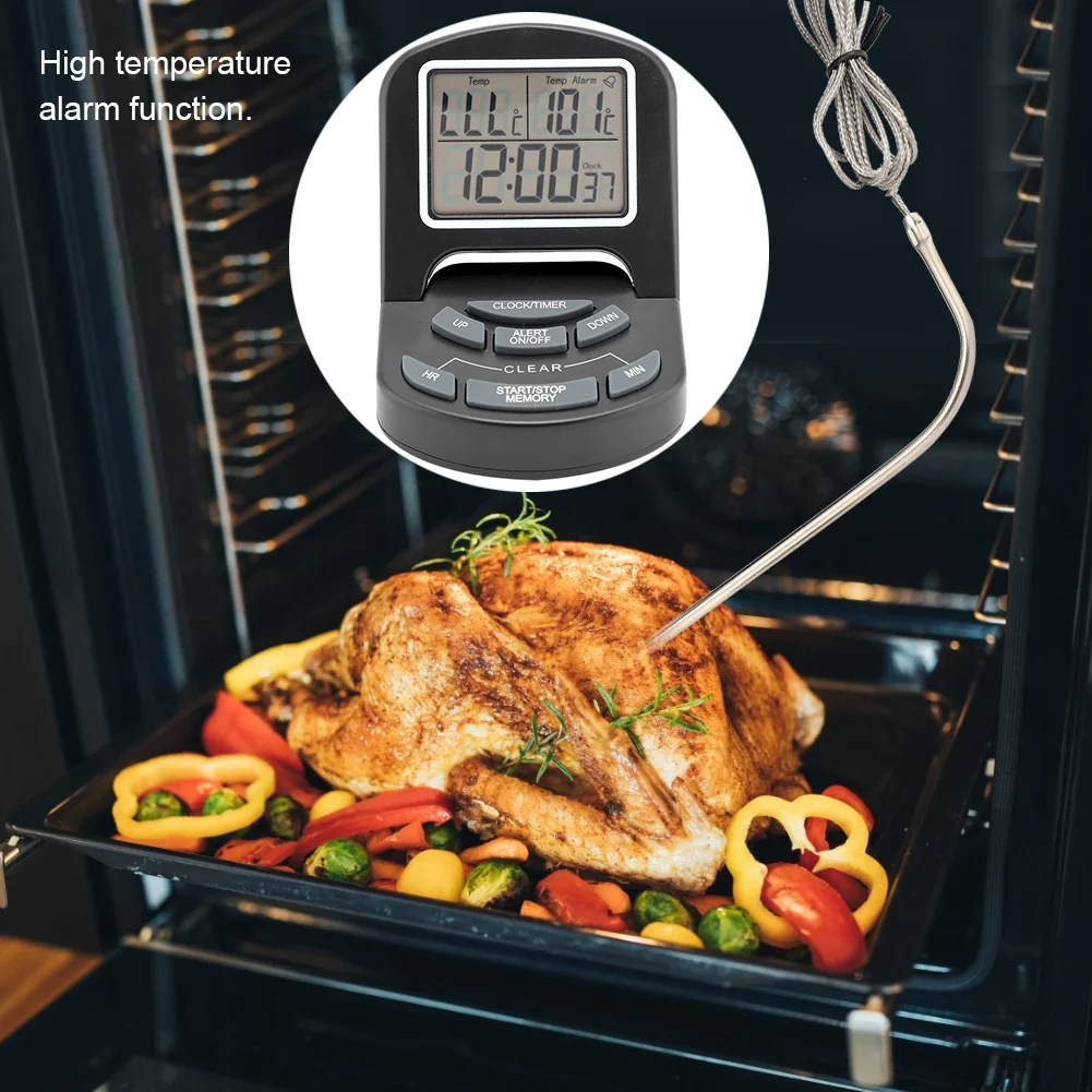 Digital Waterproof Alerts Timing Cooking Thermometer For BBQ Meat Food Tea | Дом и сад
