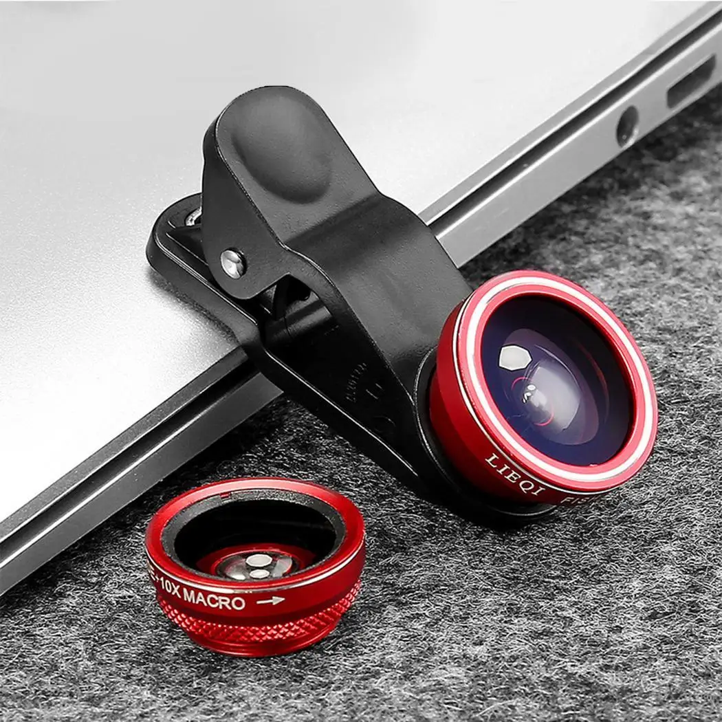 3 in 1 Wide Angle Camera Silver Red Gold Black 0.65X Lens Phone External General 10X | Мобильные телефоны и аксессуары