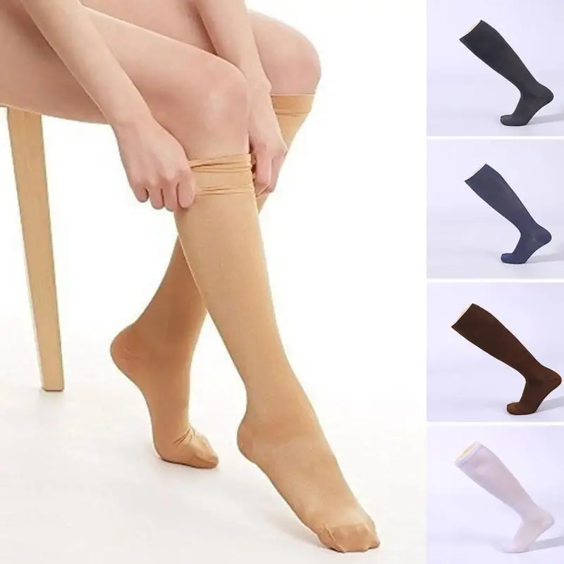 Unisex Knee High Graduated Compression Socks Varicose veins nylon pressure Leg Relief Pain socks For women man | Женская одежда