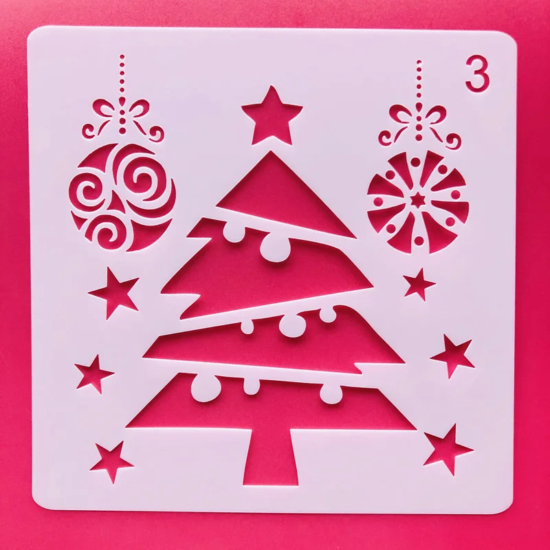 Хит продаж трафареты для рождественской елки пластиковые детей штампы