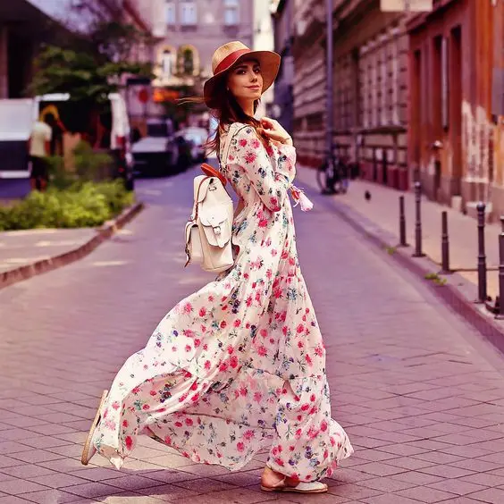 Женское платье с принтом Boho винтажное пляжное А-силуэта коротким рукавом и