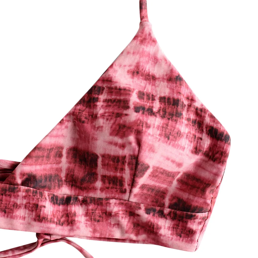 Женский комплект бикини ZAFUL Tie Dye спортивный костюм с высокой талией