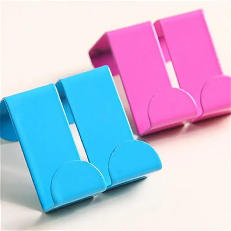 Pair of Stainless Steel Over the Door Hook Single Colorufl Hooks for Clothes Towel Scarf Hat (Blue) | Дом и сад