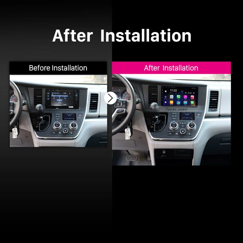 Seicane 9 &quotсенсорный экран Android 8 1 ядерный головный блок плеер для 2015 TOYOTA Sienna GPS