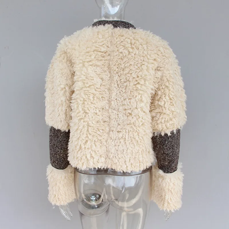 TWOTWINSTYLE короткие пальто из искусственного меха ягненка женская зимняя куртка с