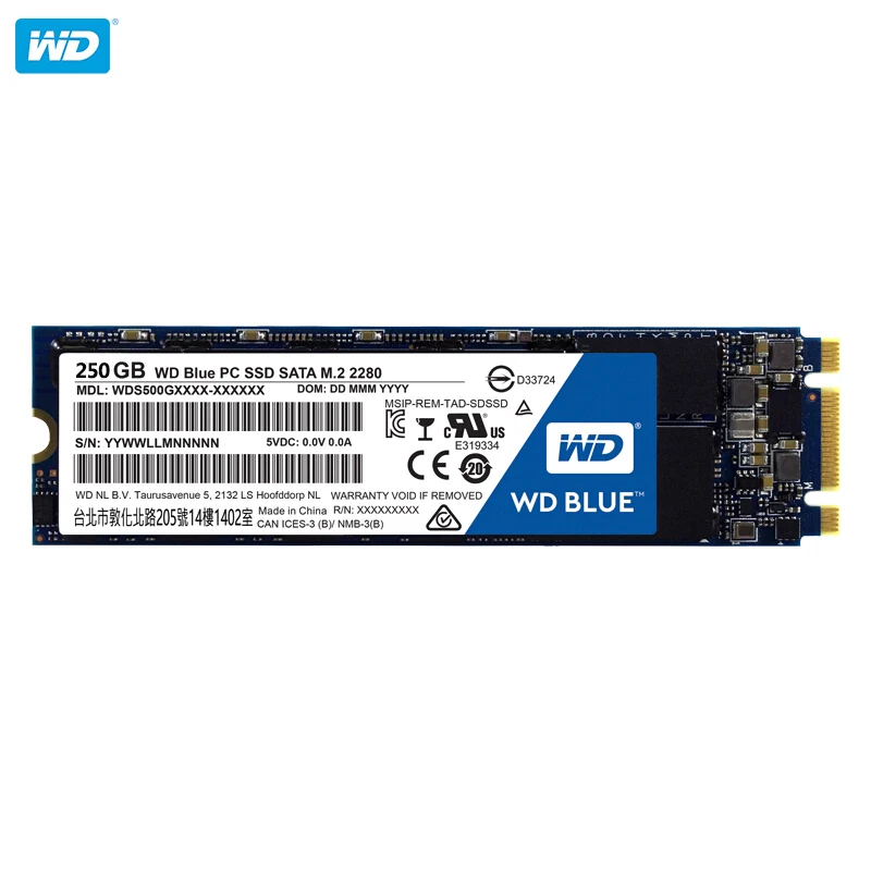 WESTERN DIGITAL WD BLUE 3D NAND SSD 250 ГБ внутренний SATA3.0 M.2 2280 NGFF твердотельный диск жесткий для