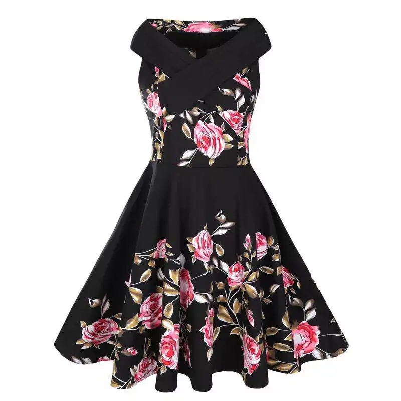Женское винтажное платье с цветочным принтом винтажные вечерние платья размера