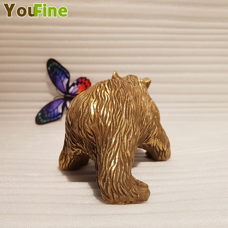 

Small Size Bronze Bear Sculpture Desktop Decoration Simulation Animal Interior Statue Home Art Traditional Chinese Ancient Craft