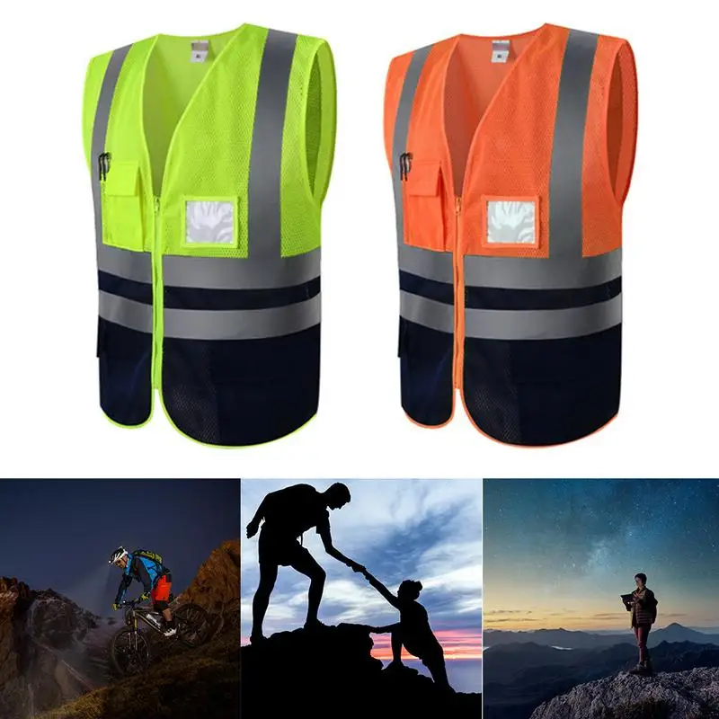 Открытый Ночной езда бег Hi Vis жилет безопасности Светоотражающая куртка для