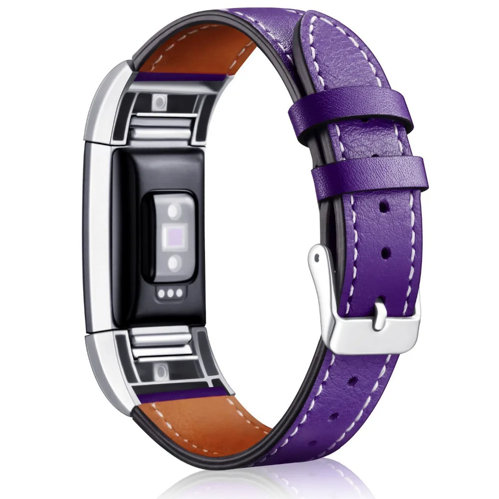 Сменные кожаные ремни для Fitbit Charge 2 Band умные фитнес-часы с нержавеющей рамкой