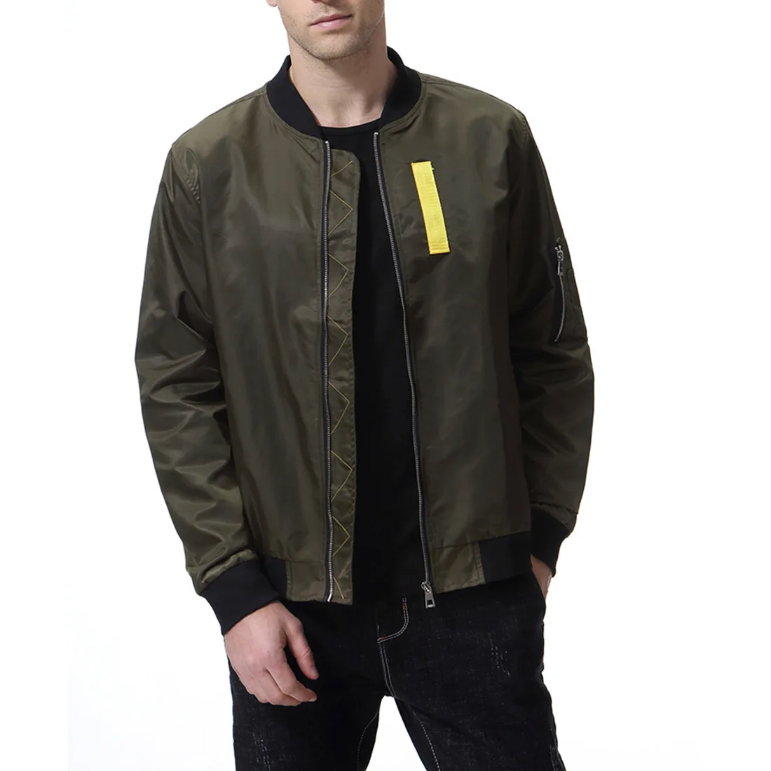 

Men's baseball uniform jacket jacket large size men's stand collar colorful ribbon flight suit jacket jacket male baseball unifo