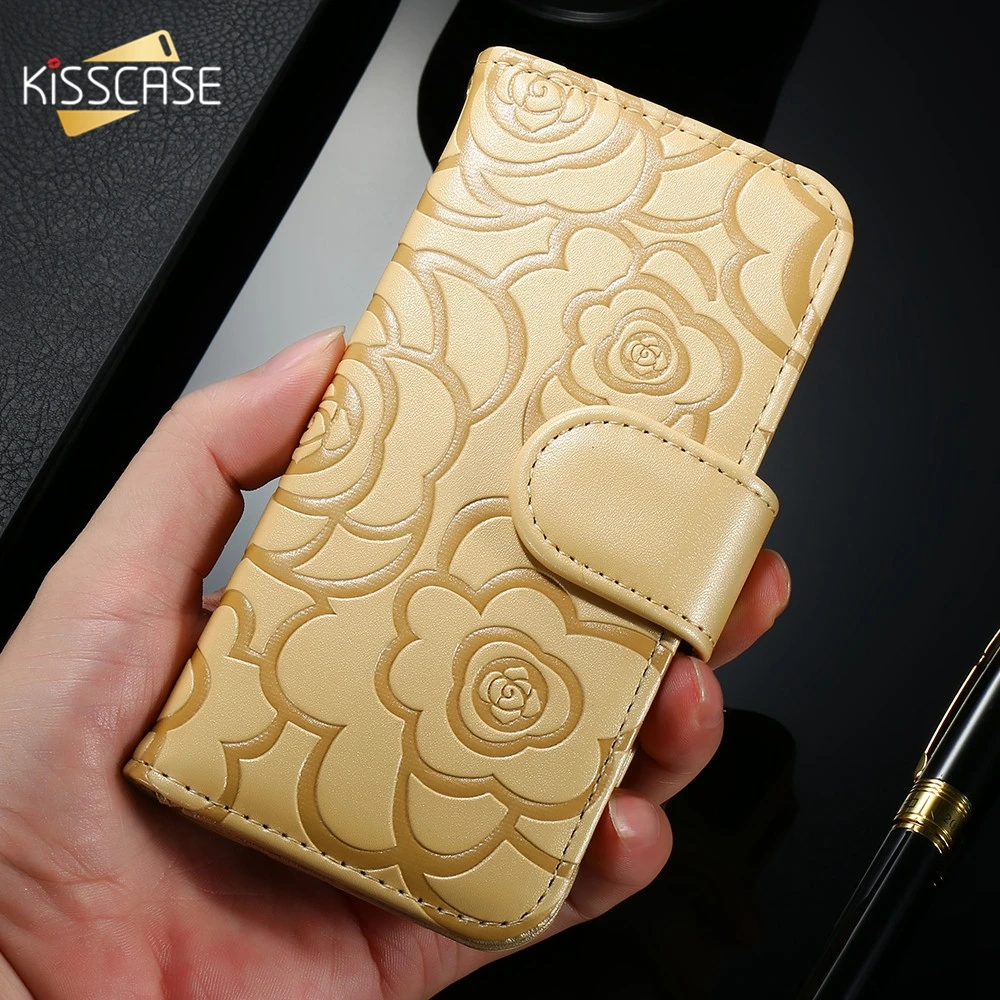 Чехол для телефона KISSCASE Rose из искусственной кожи с откидной крышкой iPhone 6 6s Plus 5 5S SE
