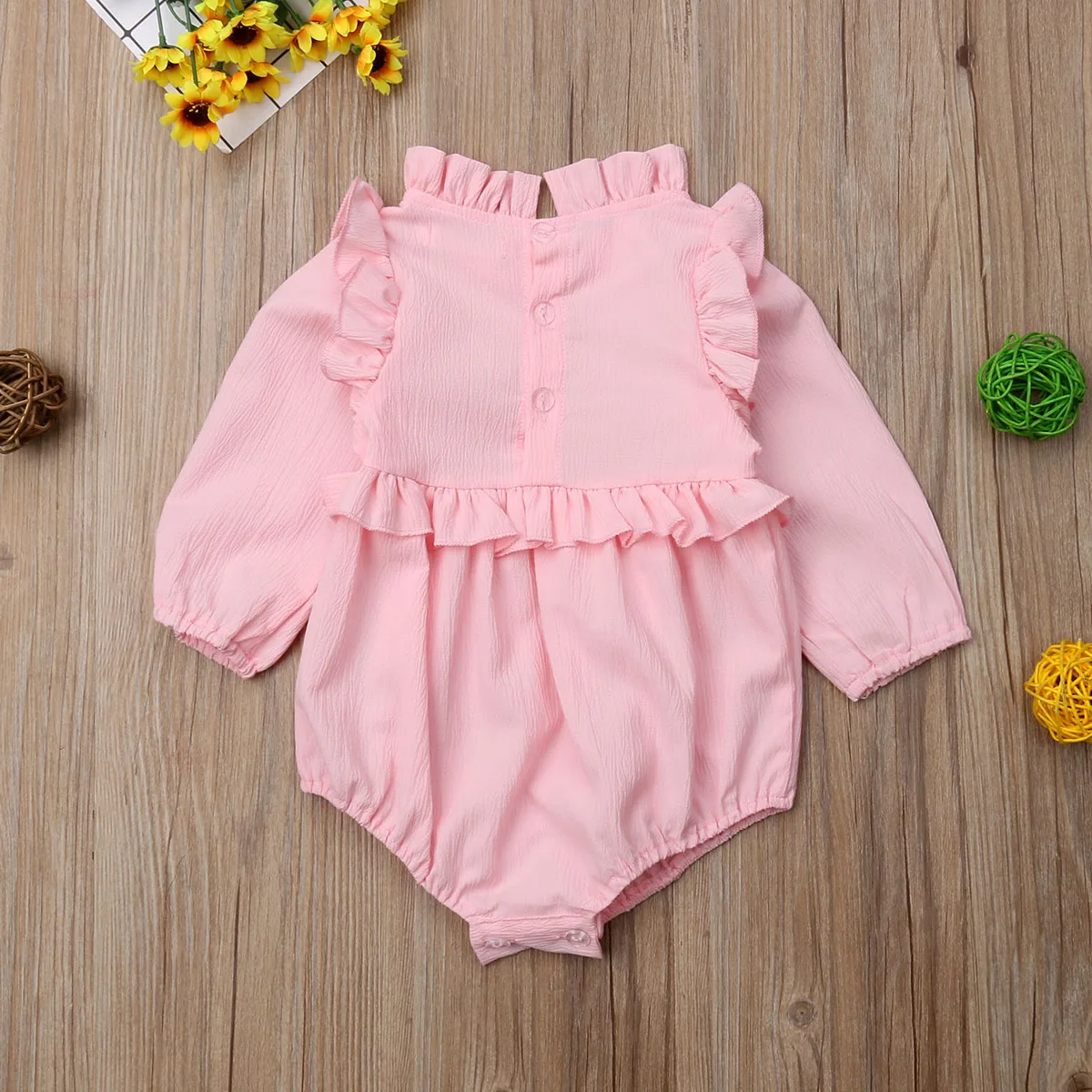 Newborn Baby Girls Princess Cotton Tops Long Sleeve Ruffles Romper Jumpsuit Outfits Clothes | Детская одежда и обувь