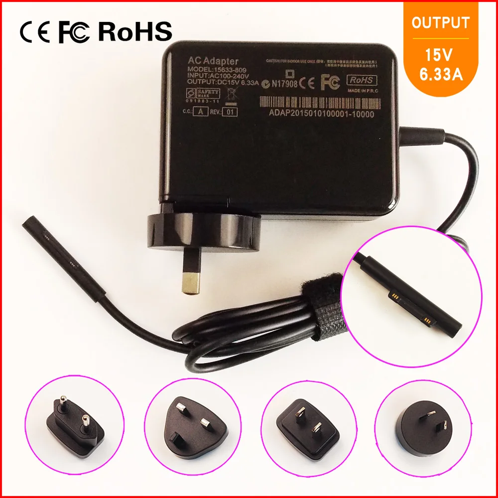 15V 6.33A 95W Loptop/ноутбук планшет Ac адаптер питания зарядное устройство для Microsoft Surface