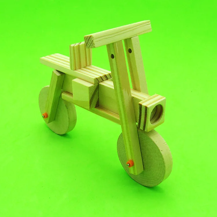 DIY 3D деревянные головоломки дети велосипед игрушки паззлы обучение