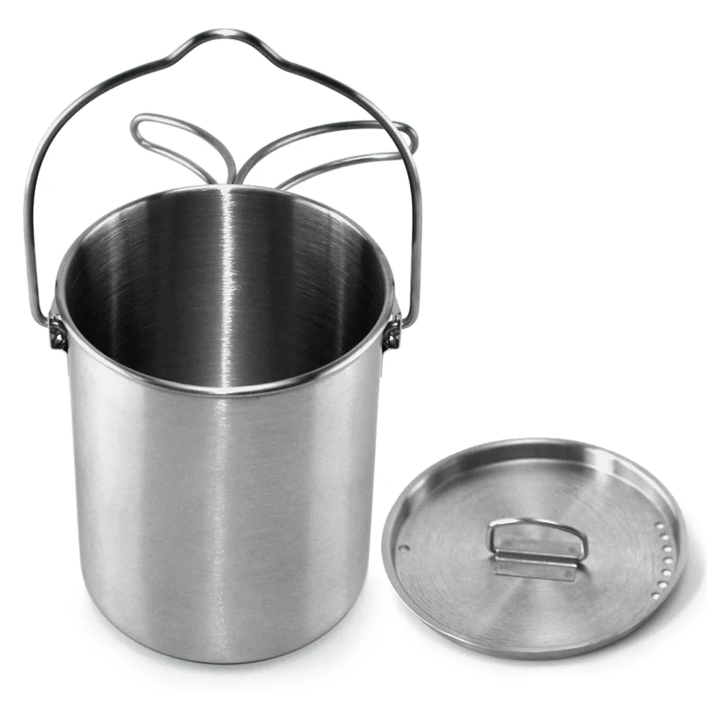 Портативный Кемпинг Кружка горшок Нержавеющая сталь стакана воды Пикник чашка