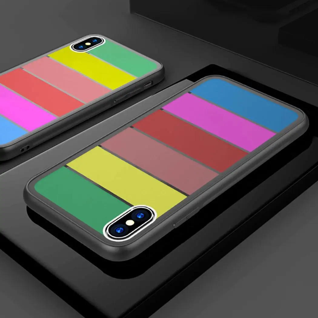 Rainbow Pattern TPU Tempered Glass Phone Easy to install and take off. Protective Case Back Cover For iPhone | Мобильные телефоны и