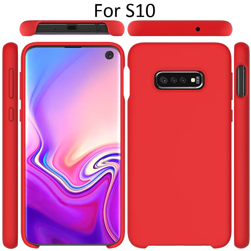 Жидкий силиконовый чехол для Samsung Galaxy S10 Plus мягкий гелевый резиновый