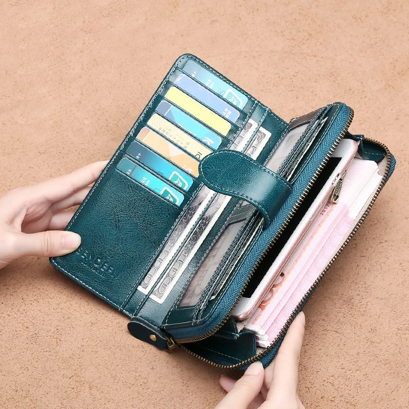 Кошелек корейский женский длинный кожаный кошелек на молнии клатч женская