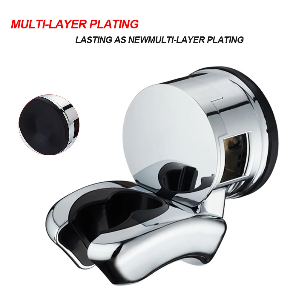 

With Suction Cup Wall Mount ABS Vacuum Rack Removable Shower Head Holder Portable Bracket Hanger Modern Bathroom No Drilling