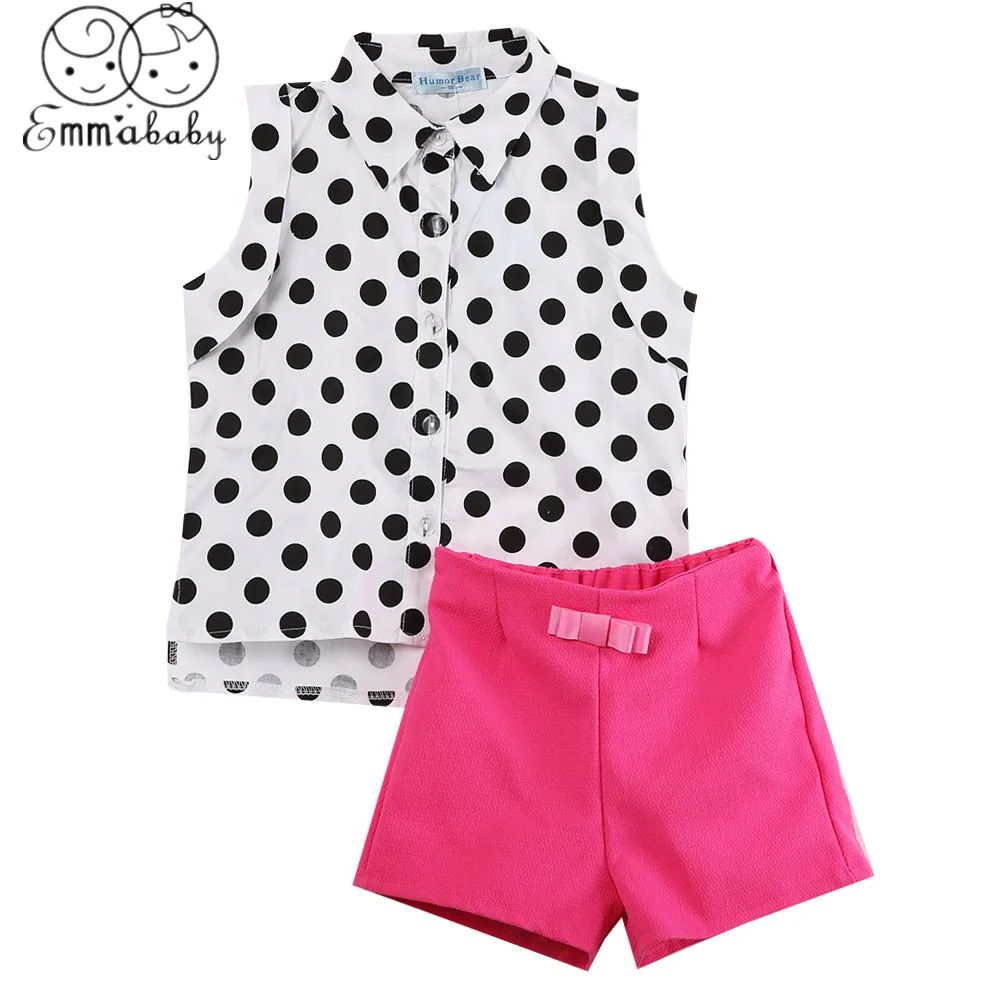 Новинка 2019 года брендовая Милая Стильная летняя рубашка в горошек для маленьких