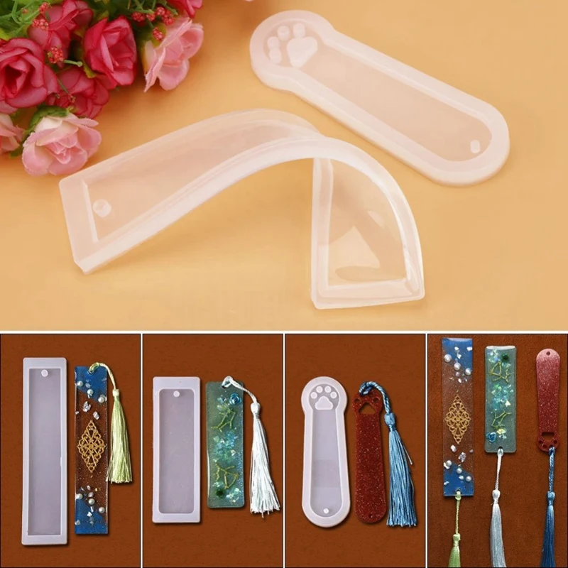 3 Pcs Diy Bookmark Mould Making Epoxy Jewelry Craft Silicone Transparent Mold | Канцтовары для офиса и дома