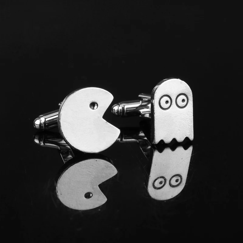 

Pacman&Ghost Cufflink Stainless Metal Cuff Buttons Pins Shirt Cuff links for men women fashion jewellery