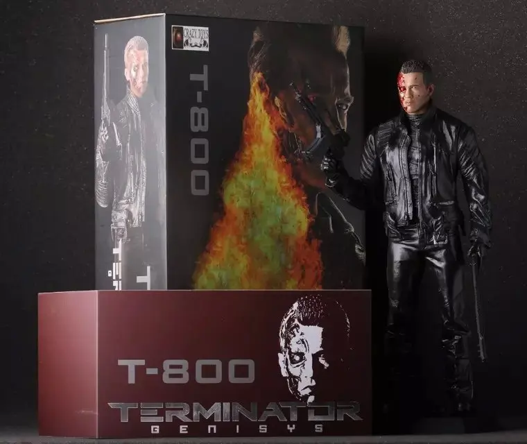 Фигурка Терминатора 1/6 шкала окрашенная фигурка с двумя пистолетами битва они
