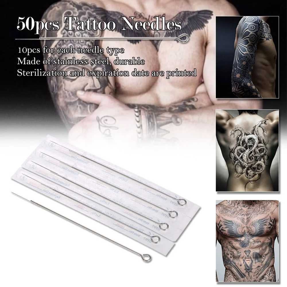 Needle Set 1RL 3RL 5RL 7RL 9RL Stainless Steel Round Liner Professional Permanent Tattoo Tool Kit | Красота и здоровье