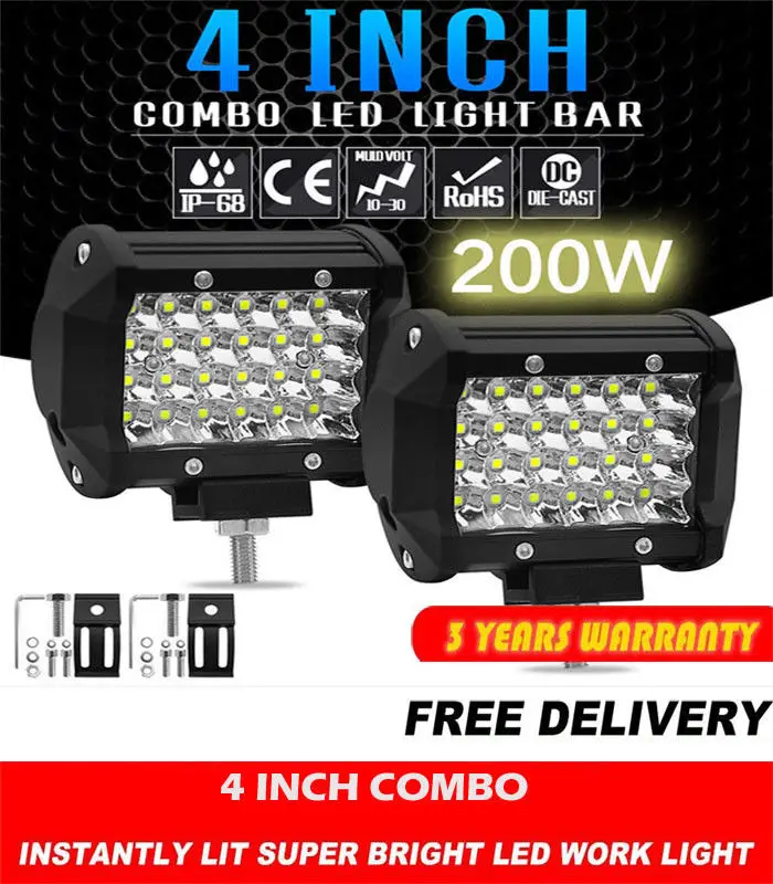 4 дюйма 200 Вт пятно LED Woek свет бар вождения Туман внедорожный автомобиль Лодка