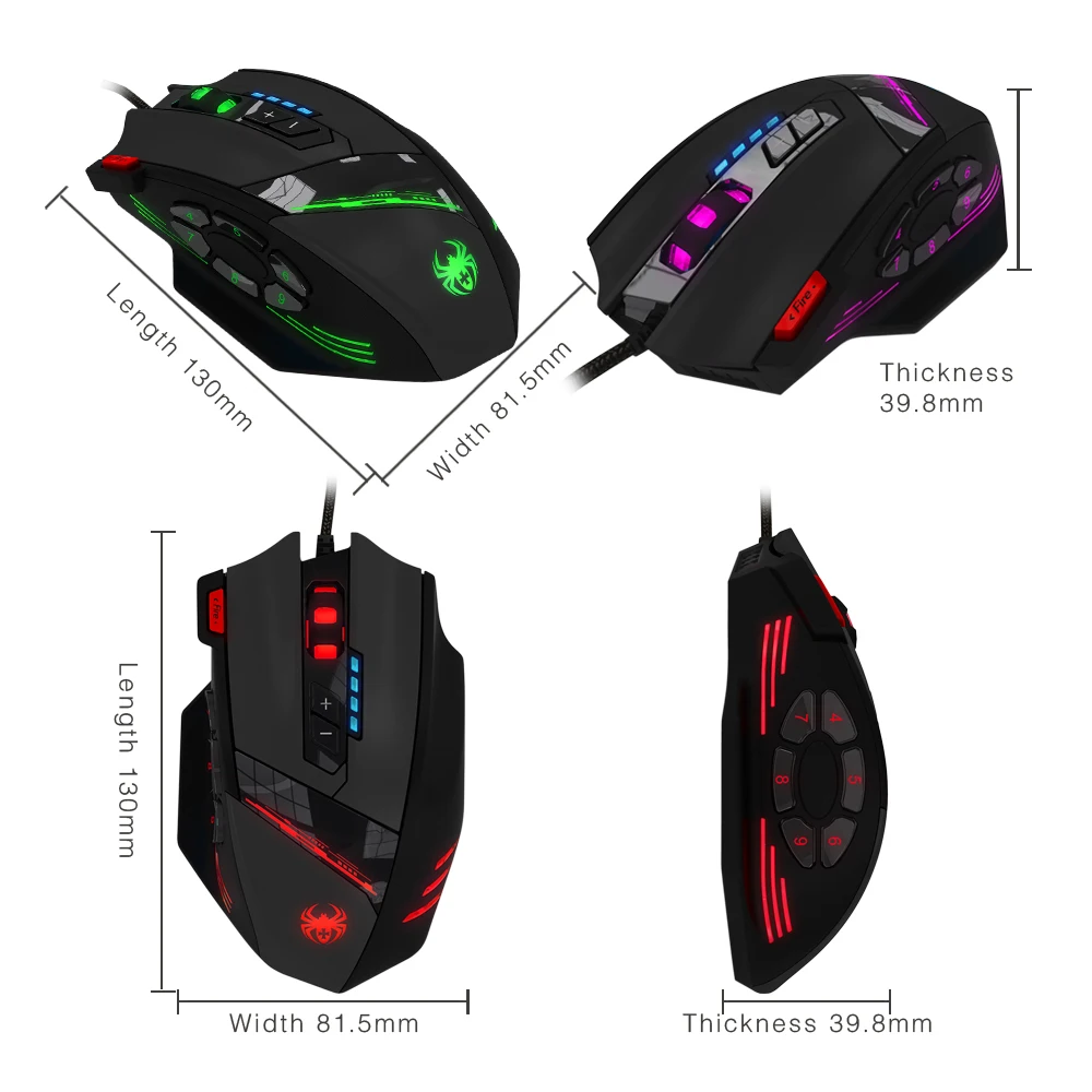 ZELOTES C 12 компьютер игровая мышь 4 Регулируемый Точек на дюйм 7 светодиодный свет