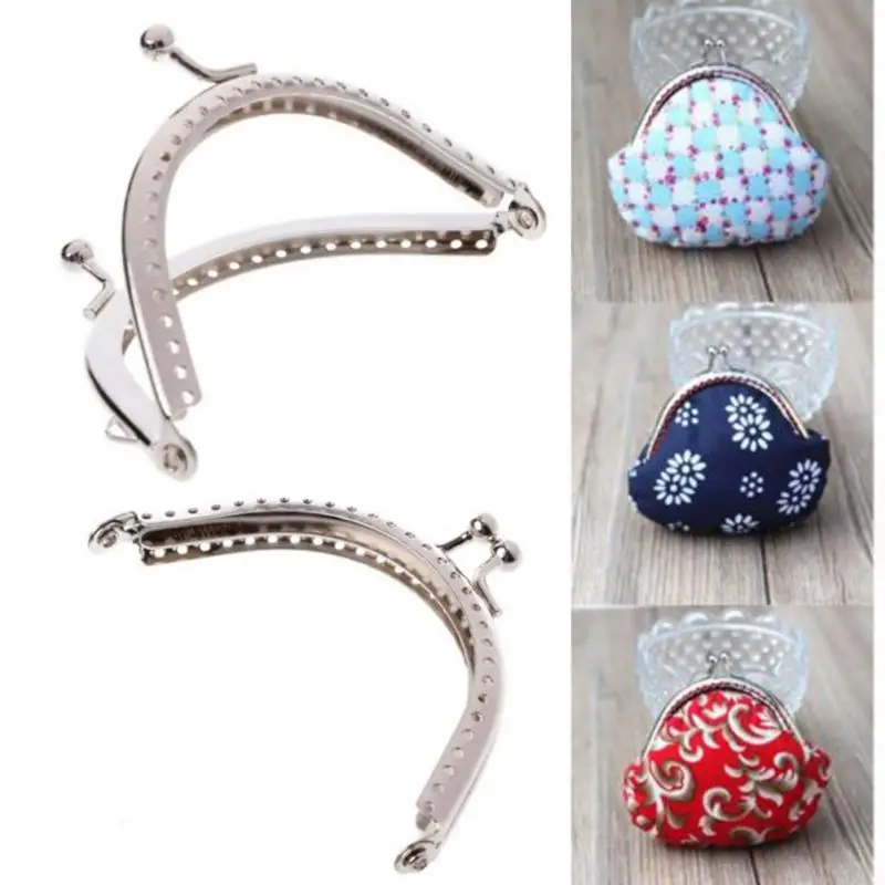 Metal Sewing Holes Handbag Clutch Coin Purse Bag Frame Kiss Clasp Arch Bag Accessorries Retro Bag Lock for Purse Wallet