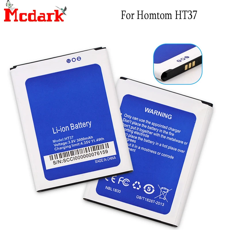 Mcdark для Homtom HT37 Батарея Замена высокого качества большой Ёмкость 3000 мА/ч резервное
