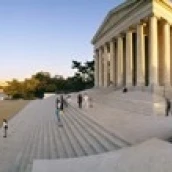 Памятник на берегу реки Джефферсон Мемориал Potomac река Вашингтон DC США плакат