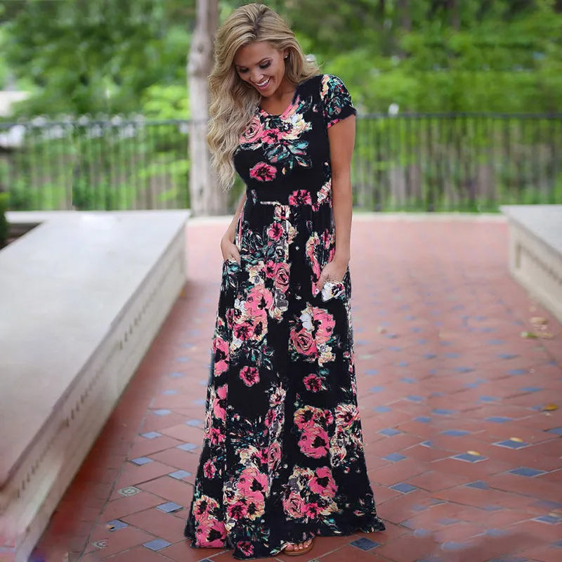 2019 сезон: весна–лето Для женщин пляжное платье Сарафан Boho вечерние женские