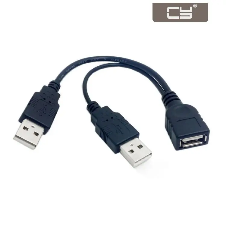 

CY USB 2.0 Female A to Dual A Male Extra Power Data Y Cable for 2.5" Hard Disk