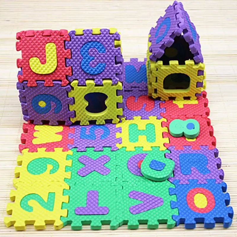 

36PCS Letter Toy Foam Baby Puzzle Mat Baby Crawling Mats Floor Children's Cartoon Alphanumeric Baby Puzzle Alfabet 6*6cm