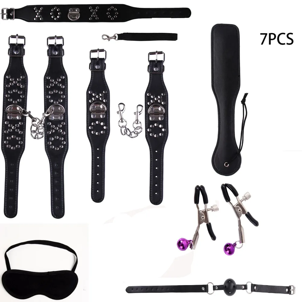 fine New Leather bdsm bondage Set Restraints Adult Games Sex Toys for Couples Woman Slave Game SM Sexy Erotic Handcuff | Красота и