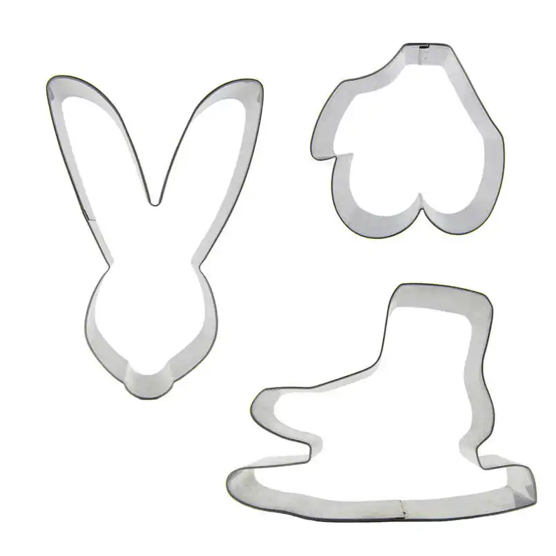 

3 pcs Long Eared rabbit head Foot prints Skates Cookie cutter biscuit embossing machine Pastry soft sweets Cake decorating Tools