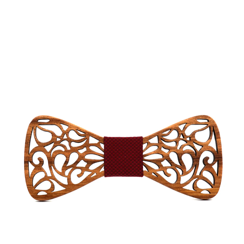 Деревянный полый галстук-бабочка с принтом зебры ручной работы винтажный