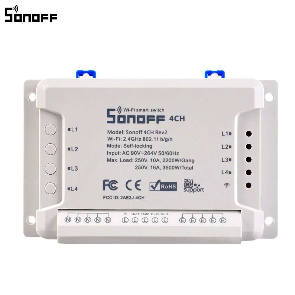 Sonoff 4CH R2 беспроводной многоканальный WIFI переключатель независимый пульт