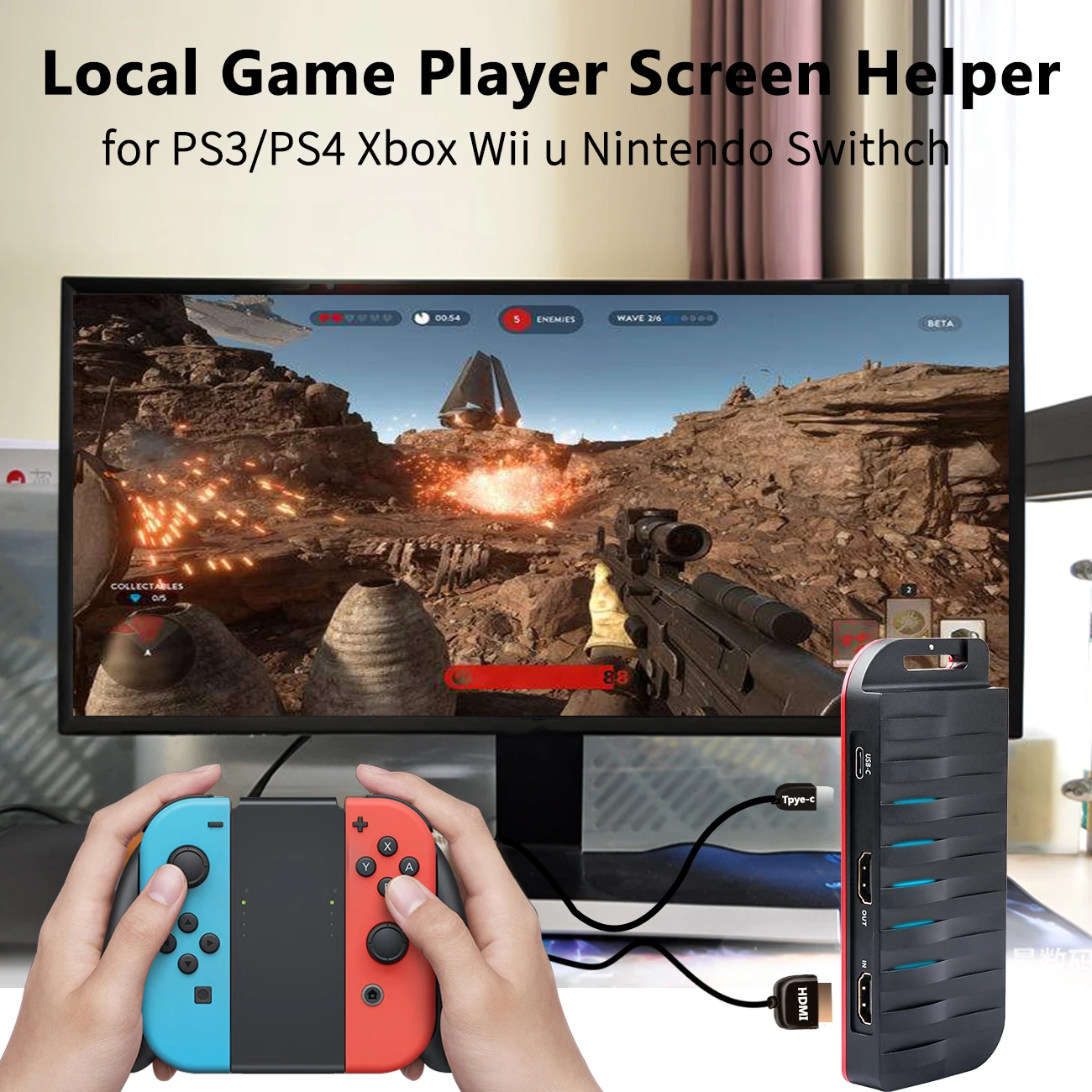 MiraBox HDMI Type-C Карта видеозахвата 4K 30FPS с входом микрофона и проходом для PS3/PS4 Xbox |