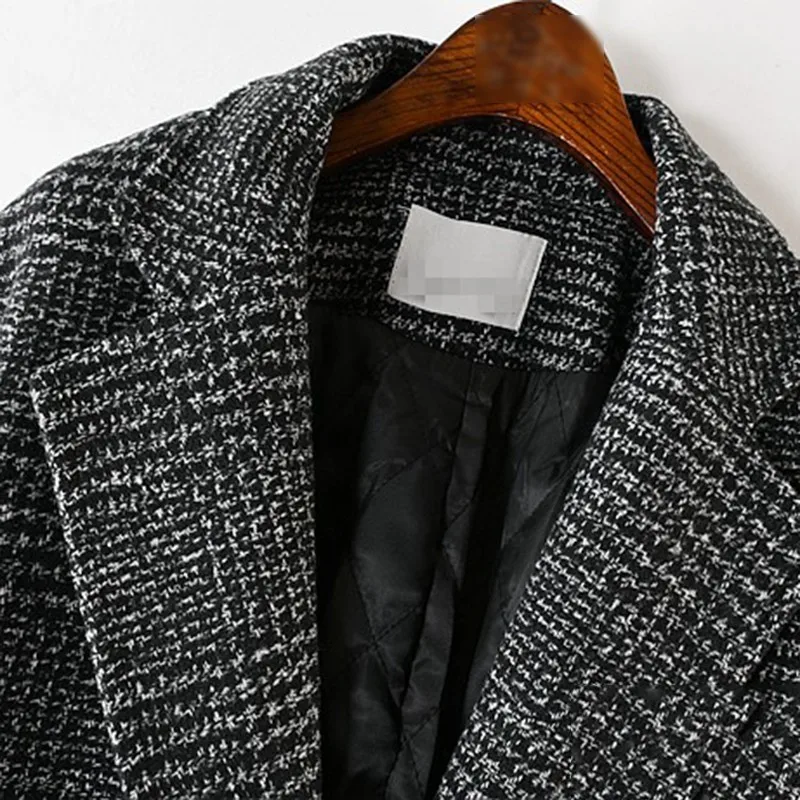 CHICEVER Plaid Coats Female Jackets Lapel Long Sleeve Single Button Loose Oversize Thick Coat Autumn Winter Fashion Clothing New | Женская