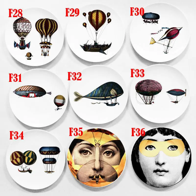 Italy Milan Creative Pattern Piero Plates Ceramics Wall Hanging Decorative Background Plate Nordic Style | Дом и сад