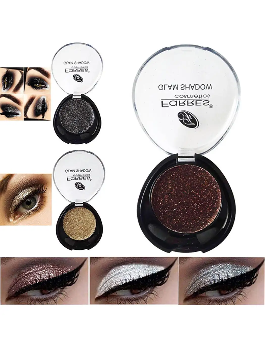 6 цветов Shimmer waterproof Long Lasting Multi function Eye Most Skin type Двухсторонняя щетка тени для макияжа