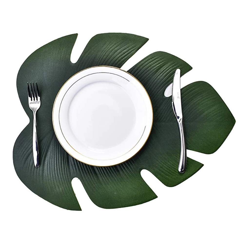 Искусственный лист Monstera кухонные коврики миски Нескользящие декор стола