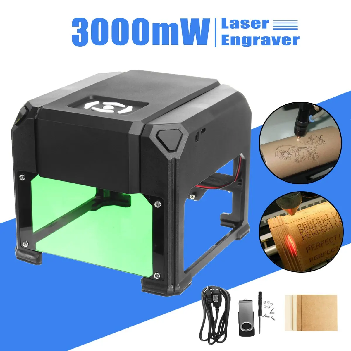 Мини USB 3000mW лазерный гравировальный станок с ЧПУ 110V220V DIY домашний гравер