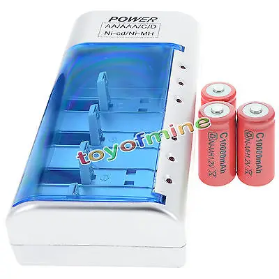 3x C размер 10000mAh 1 2 V красная аккумуляторная батарея + AA AAA 9V D зарядное